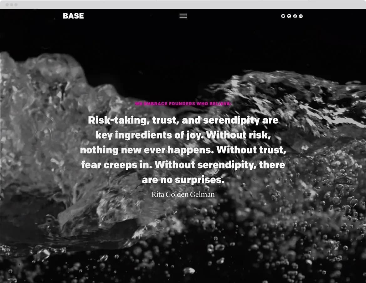 BASE website page with an editorial statement.