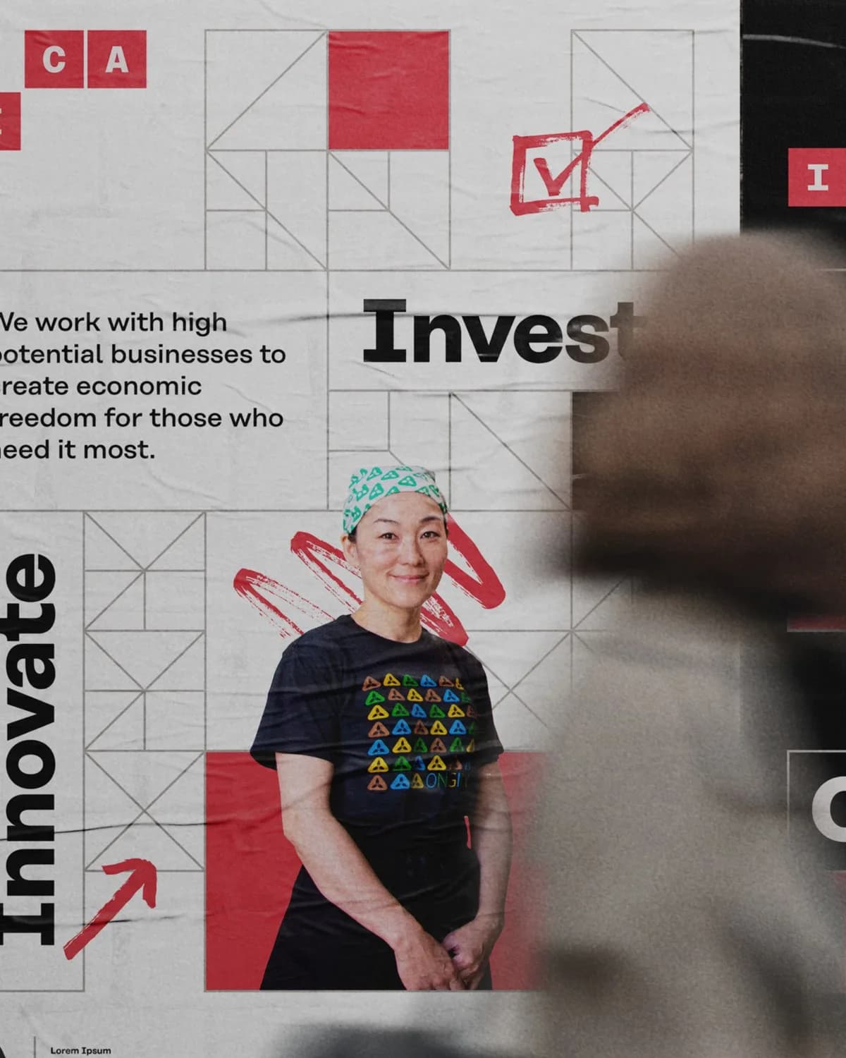 ICA campaign portrait poster from the 2019 identity system.